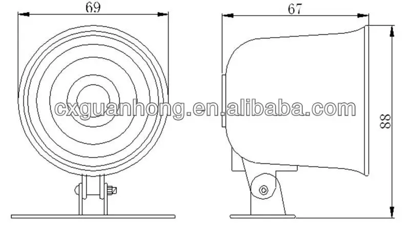 Electronic siren 12V horn speaker 118dB car alarm siren