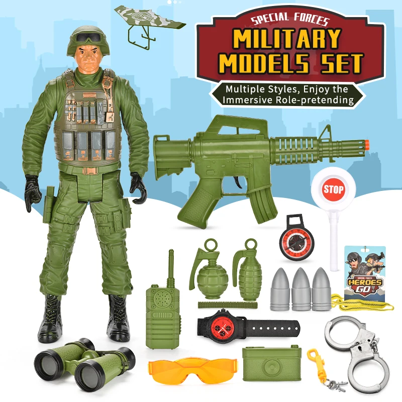 Cheap Mini Military Figure Toys Kids Plastic Police Set Toy Soldier Set