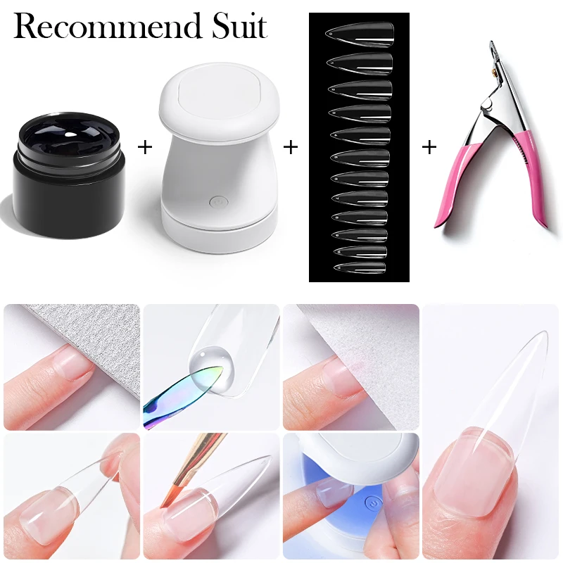 High Quality Tip Builder Rich Pigmented Cruelty Wholesale Poly Extension Nail gel glue for nail tip