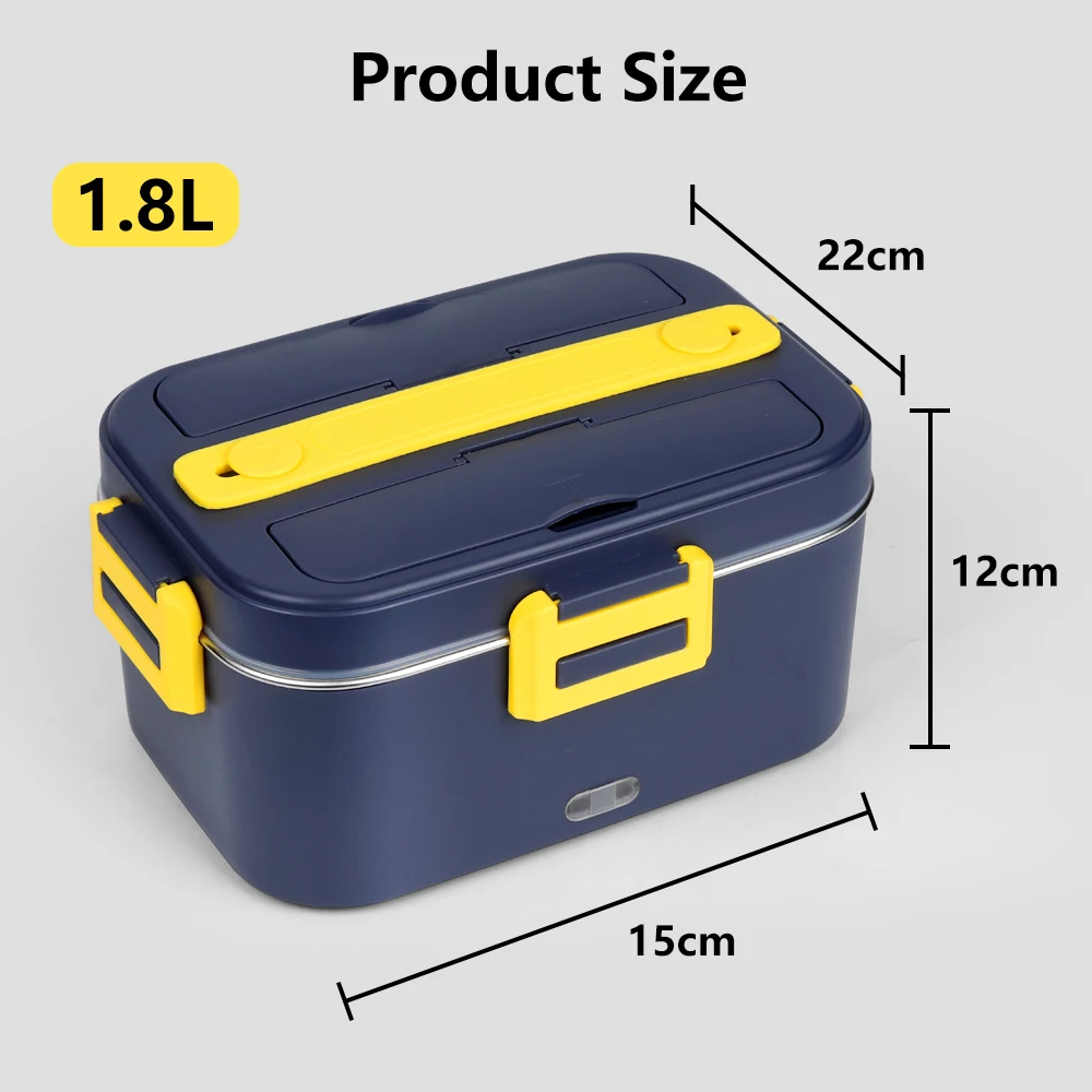 B10-1294 Household 2-In-1 Portable Lunch Box Sets Safe Stainless Steel Food Warmer Electric Lunch Box With Carry Bag