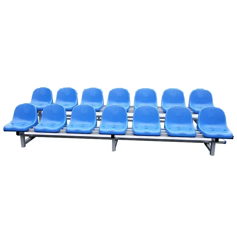 Two row soccer filed bleachers, portable indoor bleachers seat bench for sale