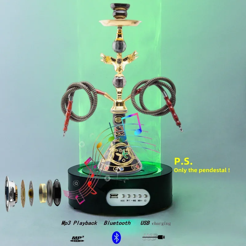 Arab Hookah Accessories Laser Light Round Luminous  Pedestal Bluetooth MP3 / Bar Music For Club Party USB Charging Diameter 30CM