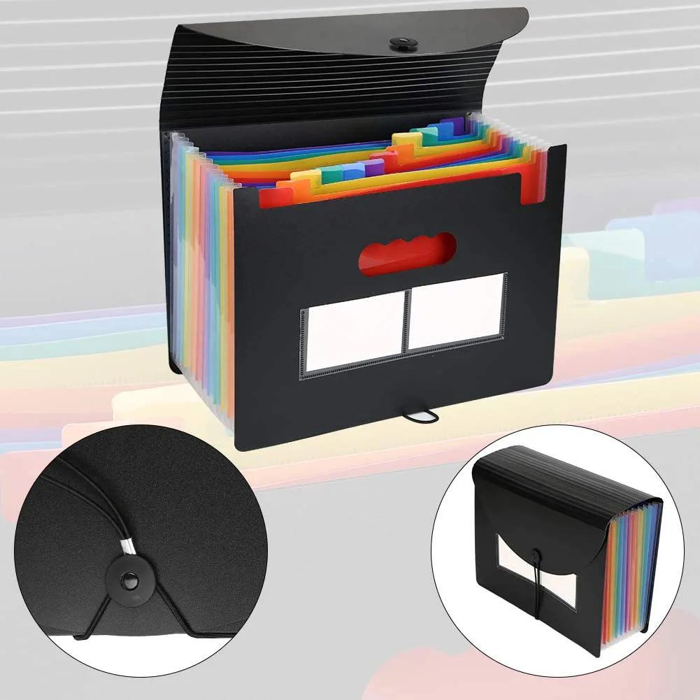 12 карманная расширяющаяся папка Большая пластиковая A4 для документов