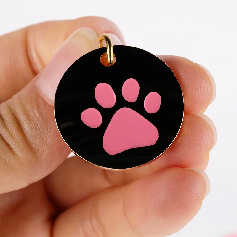 Customized Dog Name Tag Zinc Alloy Sublimation Printed ID Name Tag For Dogs and Cats Outdoor