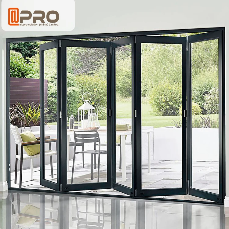 
Customized Heavy Duty Thermal Break Folding Glass Doors Windows Aluminum Bifold Door Partition Interior Aluminum Folding Door 