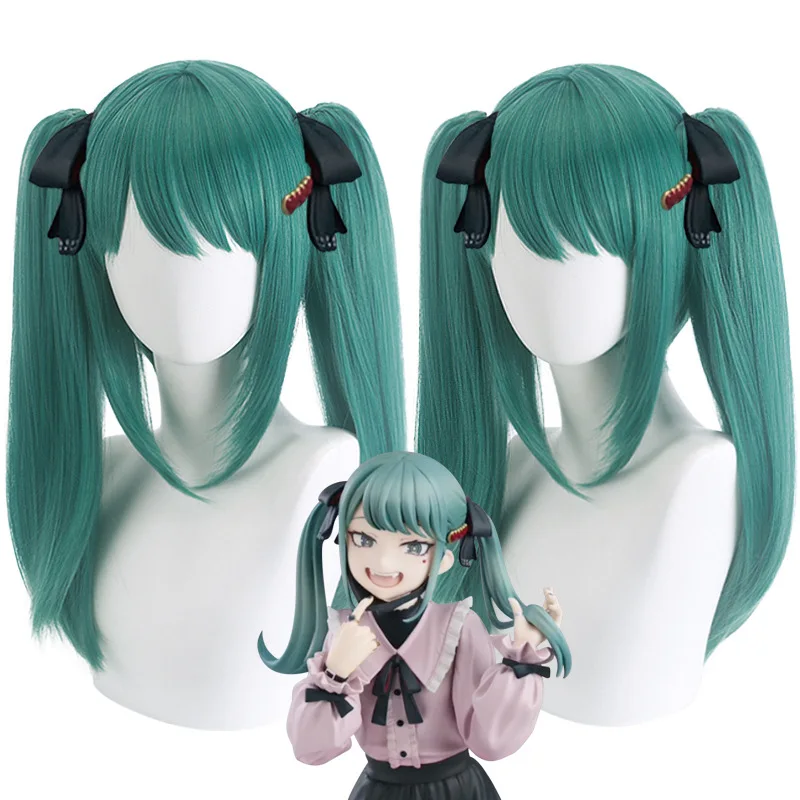 VOCALOID 45 cm double claw ponytail mixed green Vampire Miku cosplay wig for women