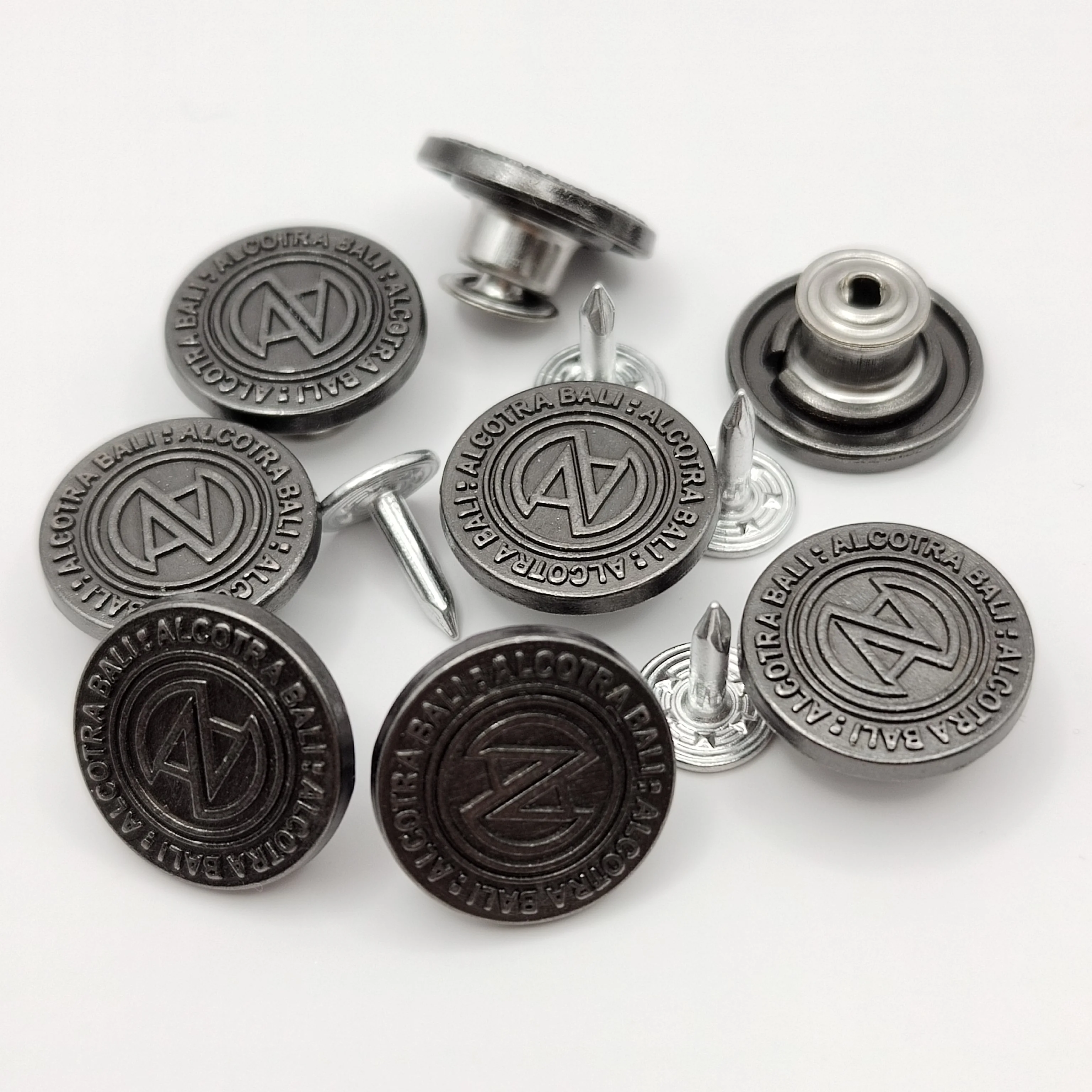 High quality rivets  buttons custom logo zamak tack denim buttons zinc alloy metal jeans button