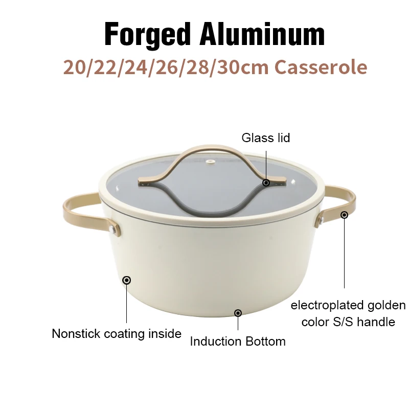 Wholesale Casserole White Non Stick High Quality New Restaurant Metal Kitchen Products Casserole