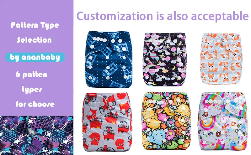 Wholesale Baby Cloth Diaper Washable Reusable One Size Pocket Cloth Diaper