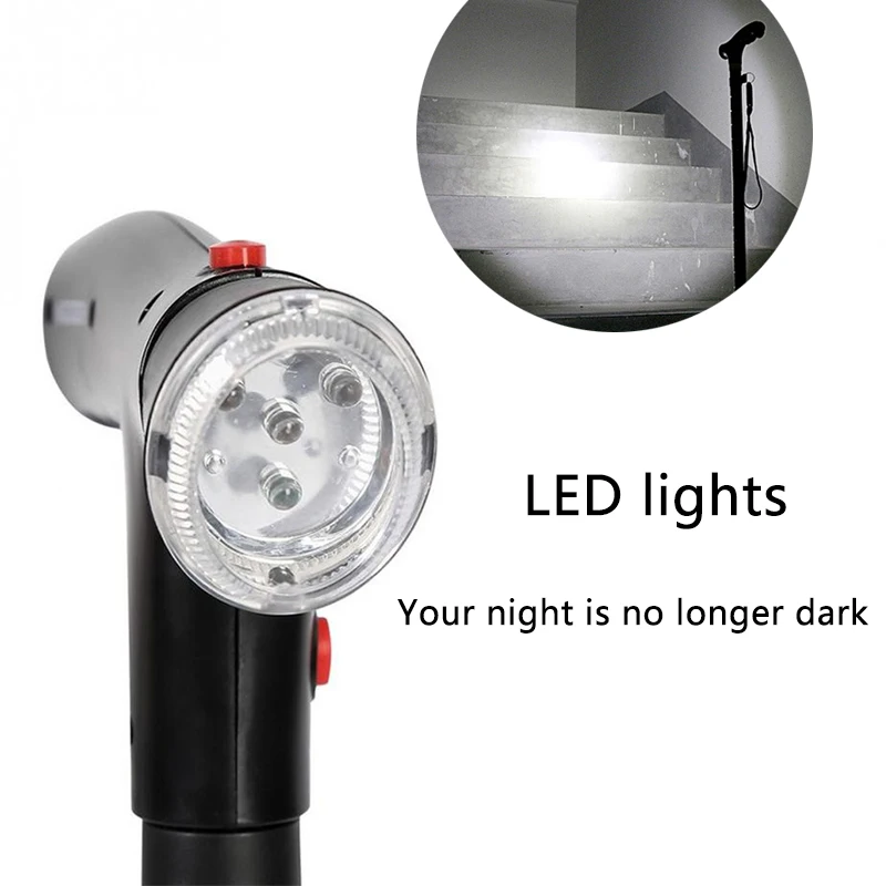 Collapsible Telescopic Folding Cane Elder Led With Alarm Walking Trusty Sticks Crutches for Mothers the Fathers