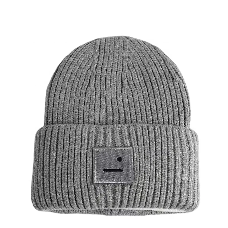 High quality custom women winter acrylic jacquard knitted alpaca embroidered beanie hat