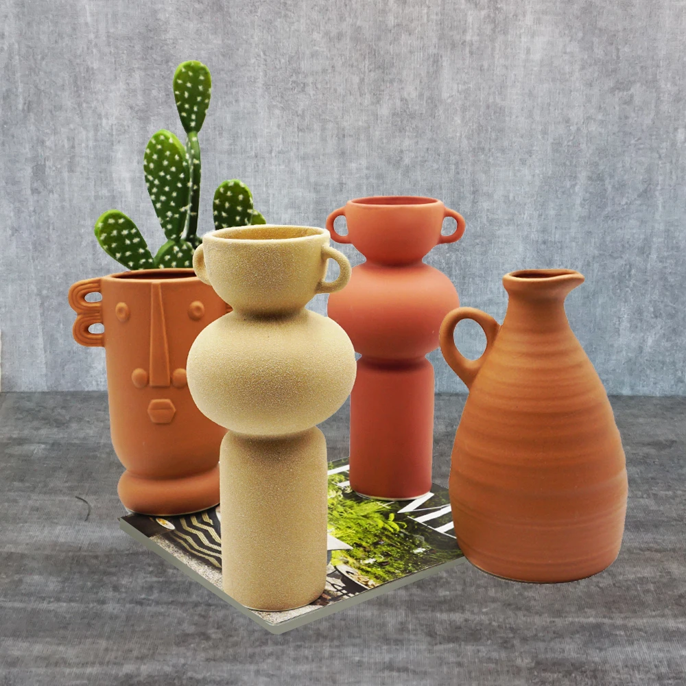 Abstract Pottery Flowers Pots Antique Terracotta Clay Pot