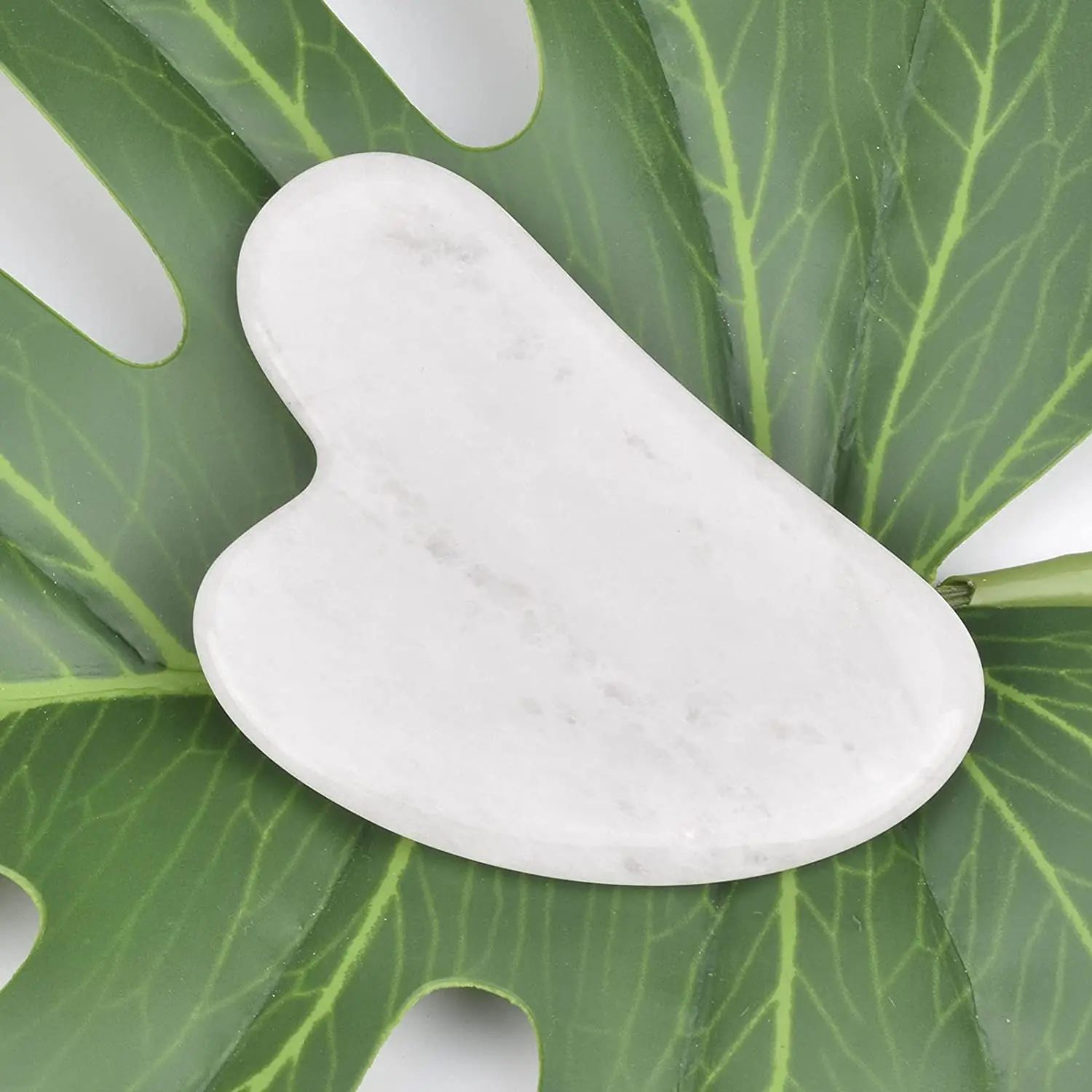 White jade Gua Sha Facial Tool Natural Jade Stone Guasha Board for SPA, Gua Sha Scraping Massage Tool on Face