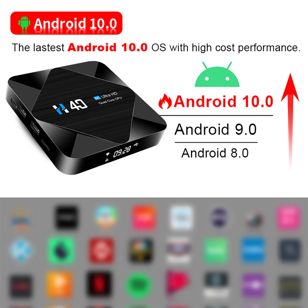  Умная ТВ приставка Android 10 HD 4 Гб оперативной памяти 32 встроенной 64 ГБ H616 BT Wi-Fi 2 4G/5G коробка TV медиа плеер 6 к Декодер каналов кабельного телевидения компьютерной приставки телевизору для
