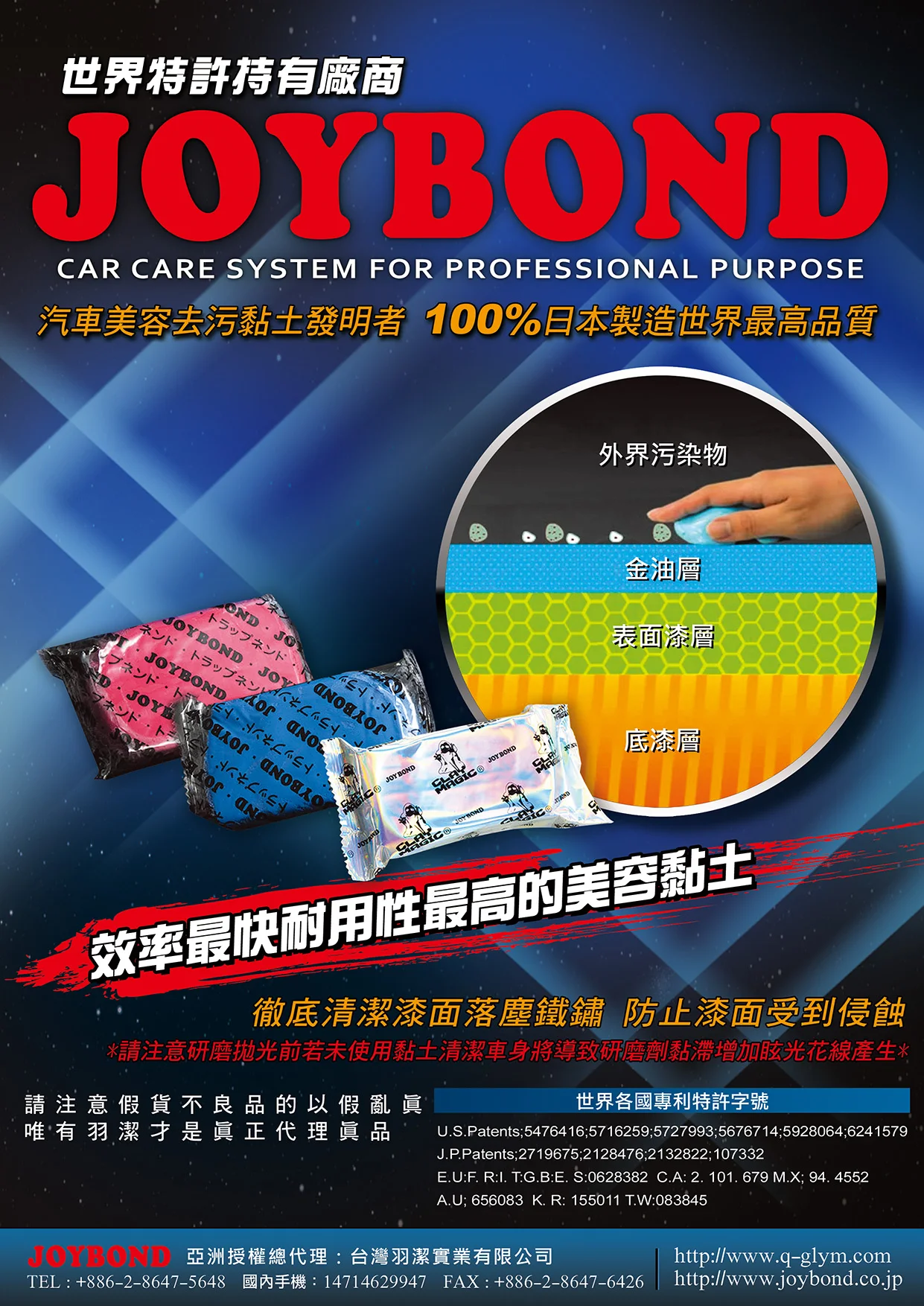 High Demand Joybond Small Japanese Magic Clay Bar Blue/Red Auto Detailing Film Wrap Care 100G Car Care Products