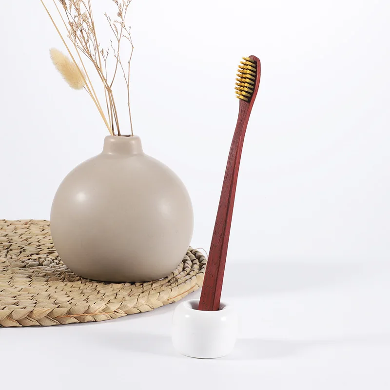 XRJ-WT010 100% Eco-Friendly Factory Simple Custom Branded Eco Wood High Quality Wooden Toothbrush With Wooden Handle