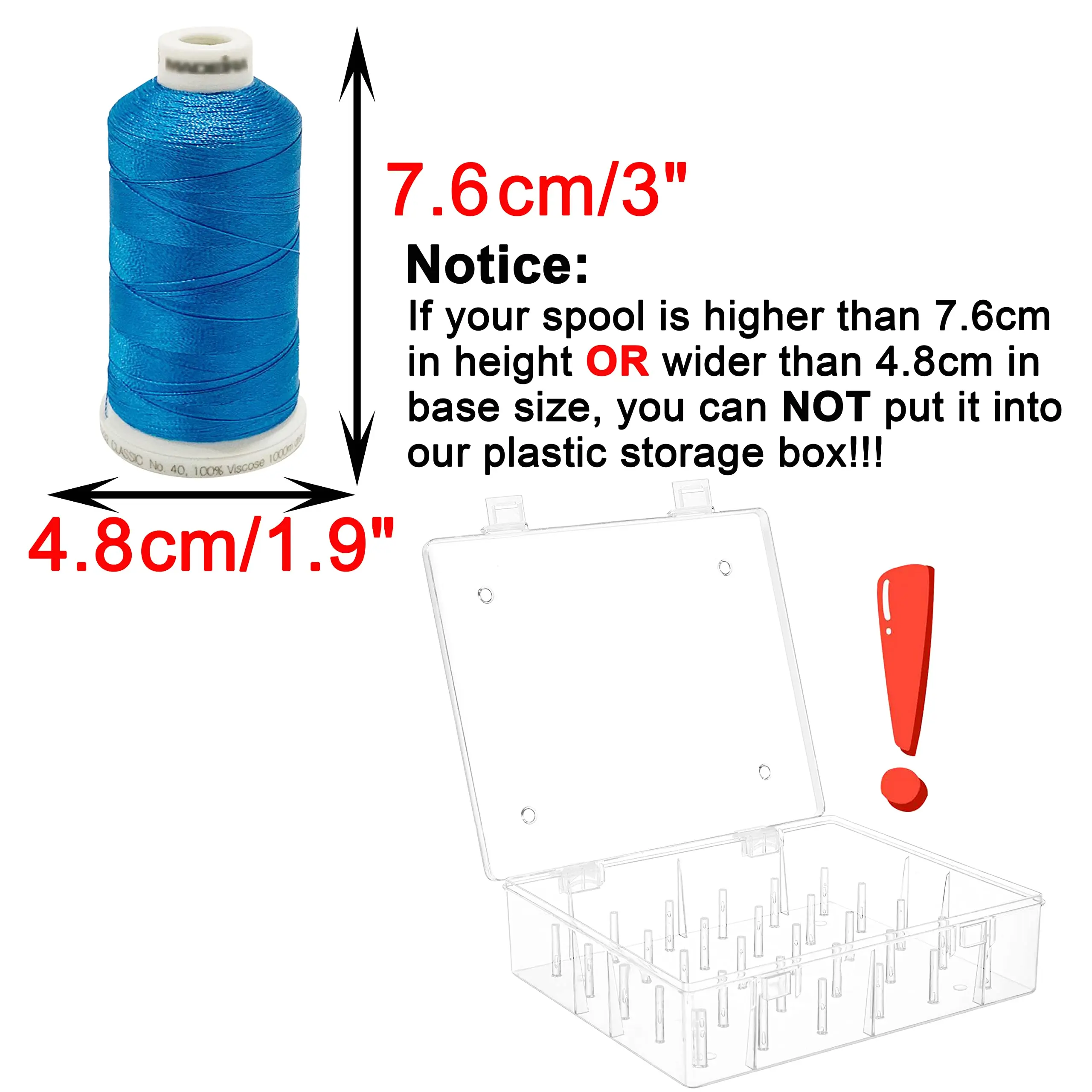 NISEVEN Wholesale 2pcs/Set Home Embroidery Thread Organizer Clear Sewing Storage Box Stackable Thread Spools Storage Box