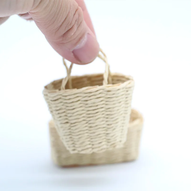 Doll house rattan bamboo grass woven mini woven basket basket miniature food play OB1 scene shooting props life set