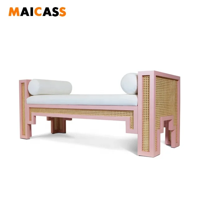 Тростниковая мебель современная гостиная мягкая бархатная скамейка для сидения