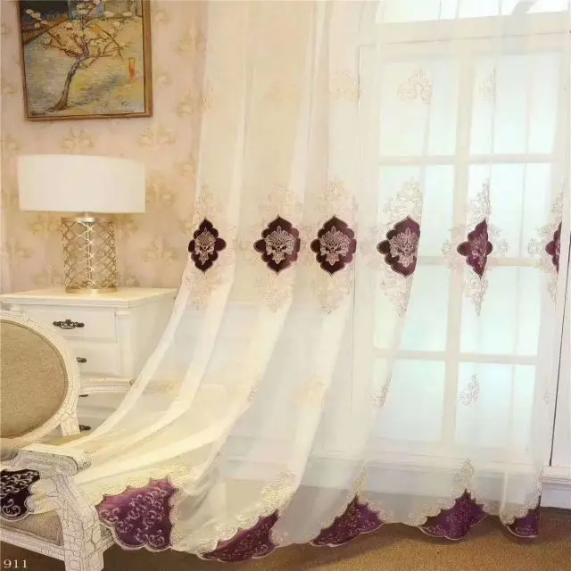 Hot sale  luxury embroidered velvet curtain with blackout for living room bedroom