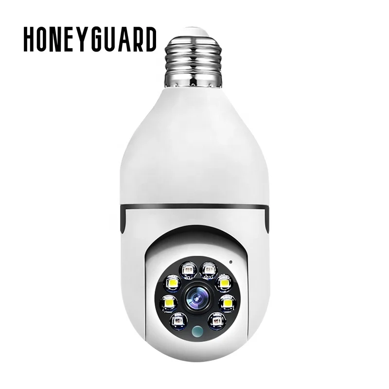 HONEYGUARD SFC03 smart home light bulb lamp wifi 3MP camera 360 Degree pnaoramic wireless IR security VR CCTV camera
