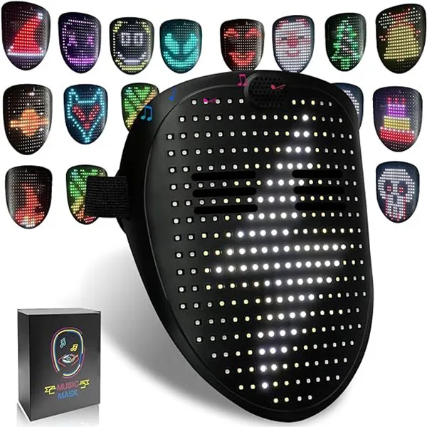 wireless led halloween face mask device horror led mask for music