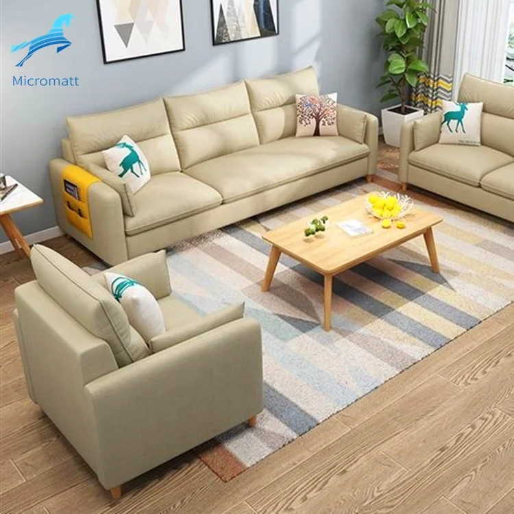 Factory Direct Supply 2020 New Style Comfortable Blue Color Living Furniture Double Wood Sofa