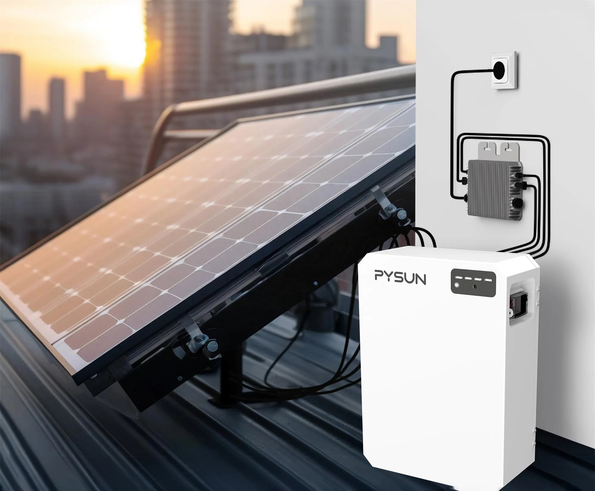 Home Solar Energy Panel Plug and Play Storage System 800w Balkonkraftwerk 600w Watt Complete With Battery on Balcony