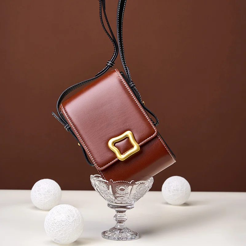 female custom small shoulder bag cell phone crossbody shoulder bag women genuine leather messenger bag for women