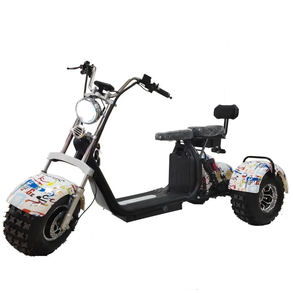 Harlley Citycoco Electric Tricycle Three Wheel Electric Scooter with Off-road Tires for Adult