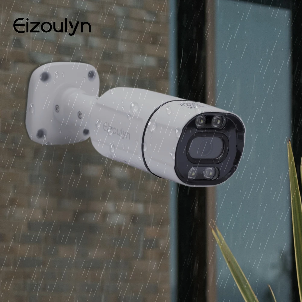 Eizoulyn 16ch PoE NVR KIT 8MP Outdoor Waterproof Metal Bullet IP Camera CCTV Surveillance systems Two Way Audio