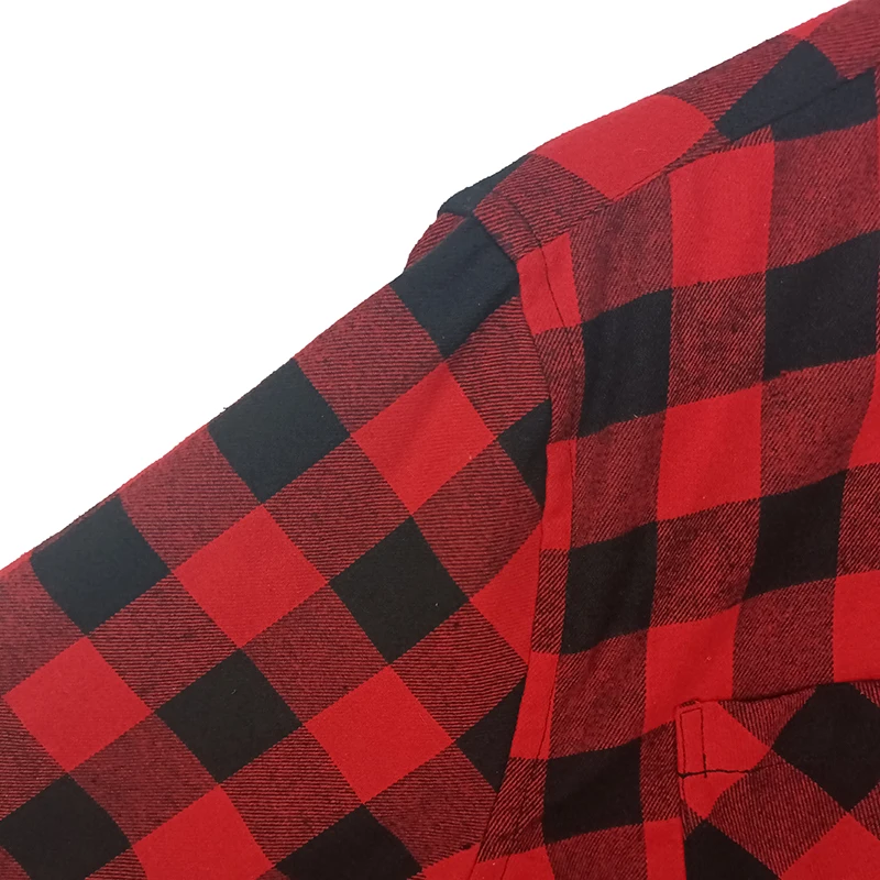 Classic Red Black Plaid Pattern Custom Logo Flannel Casual Fashion Women Western Shirts