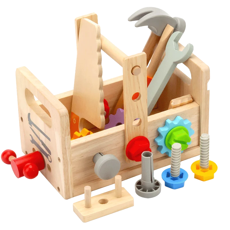 Kids Wooden Screw Disassembly Nut Tool Suitcase Boy Hands-on Ability Baby Focus Educational Toys