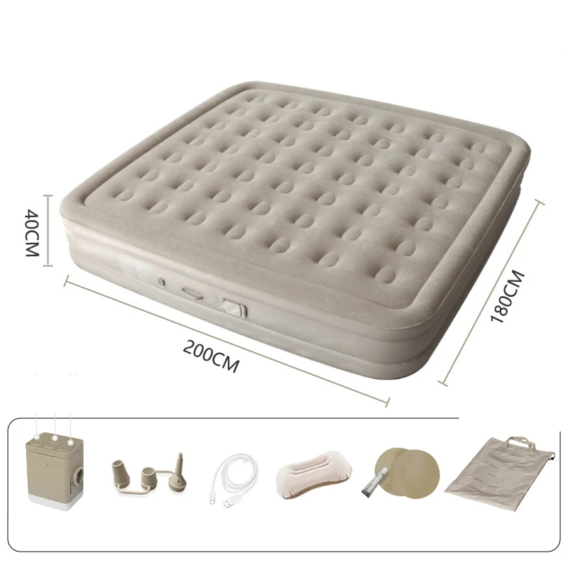 Camping Air Mattress One Button Automatic Air Folding Mattress Tent Double Air Bed