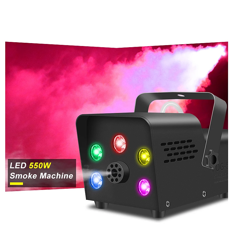 SHTX Portable Mini LED 550W Smoke Machine with 5 light beads for stage Wedding haze effect equipment RGB 3 in 1 400w fog machine