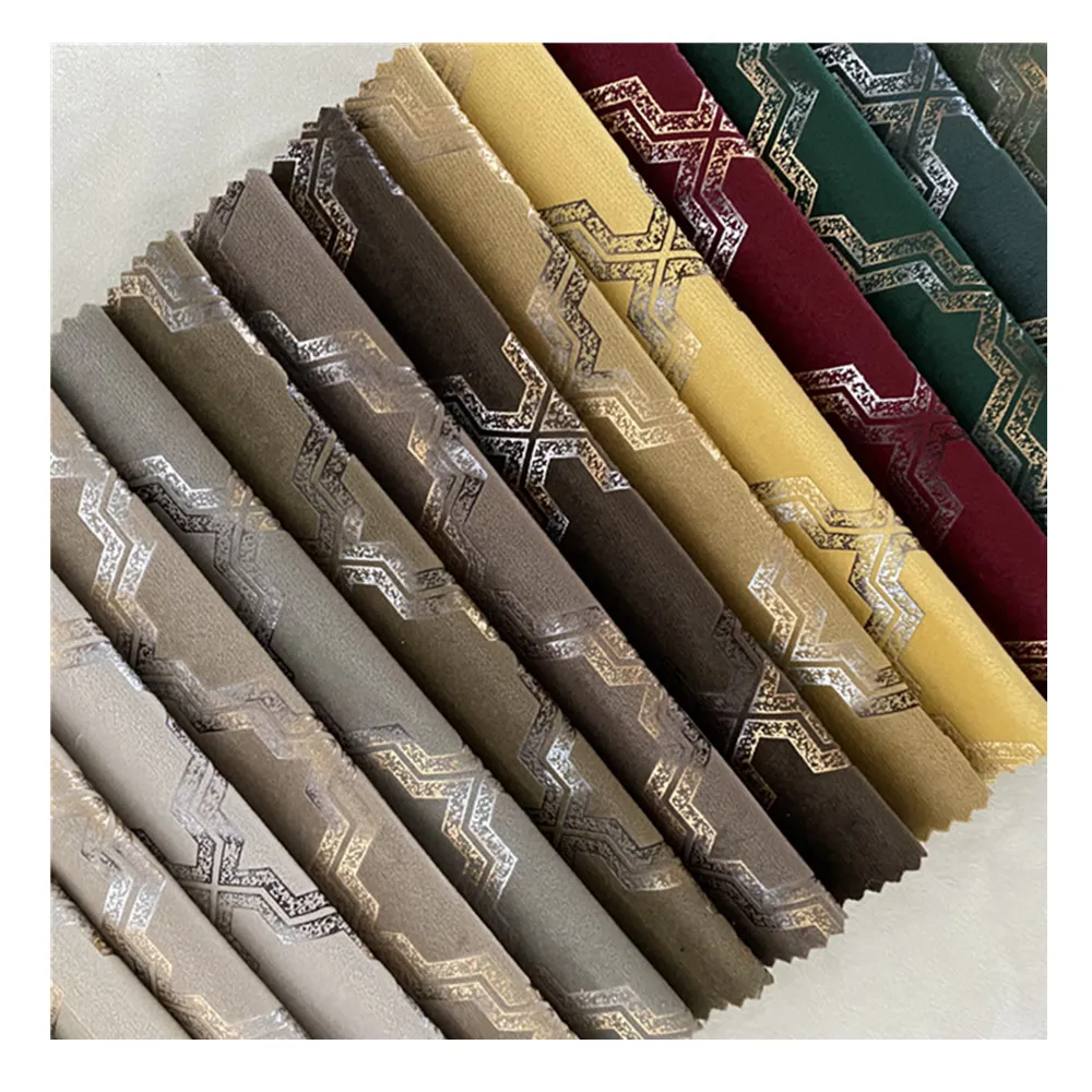 Best selling cheap golden bronzed holland velvet fabric for sofa 100% polyester fabric new design