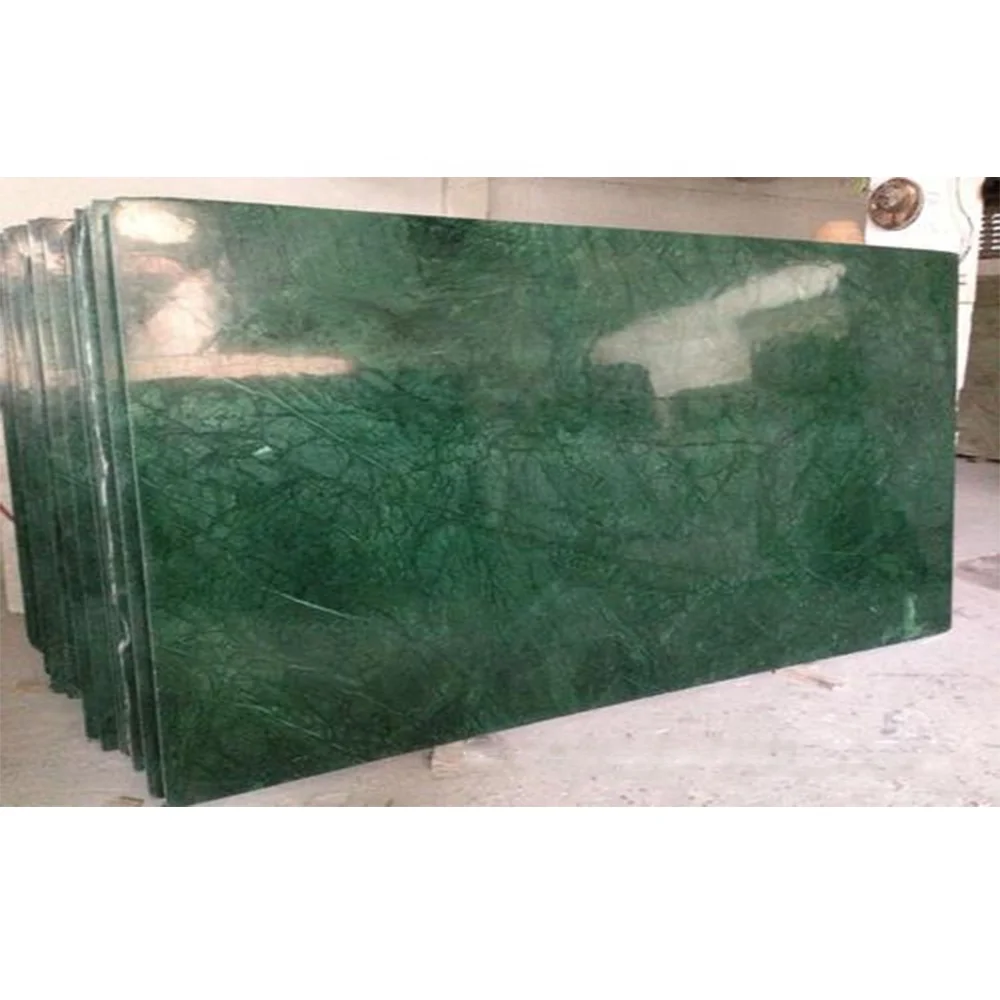 BOTON STONE Wholesale Natural Dark Green Marble Slabs Stone Wall Decorate Flooring Tiles Indian Green Marble