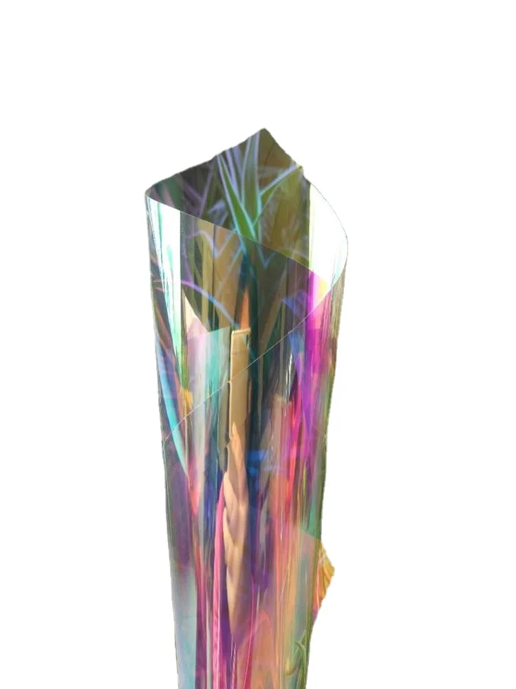 Self adhesive dichroic glass decorative films rainbow colored iridescent window film