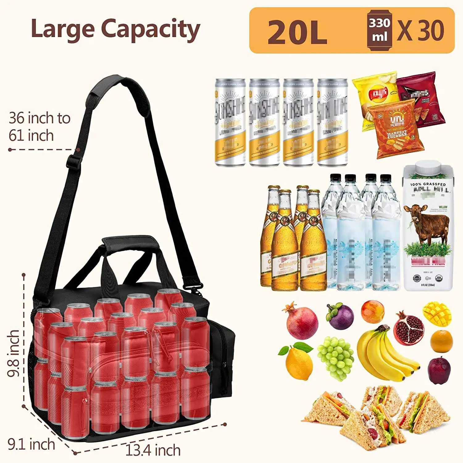OEM ODM Portable Tactical Lunch Box 30-Can Soft Cooler Tote Thermal Waterproof Insulated Geometric Pattern Lunch Bag