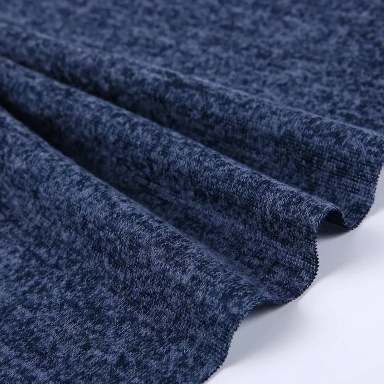 Dark blue cationic breathable custom design for sports brushed poly t shirt stretch knit jersey fabric