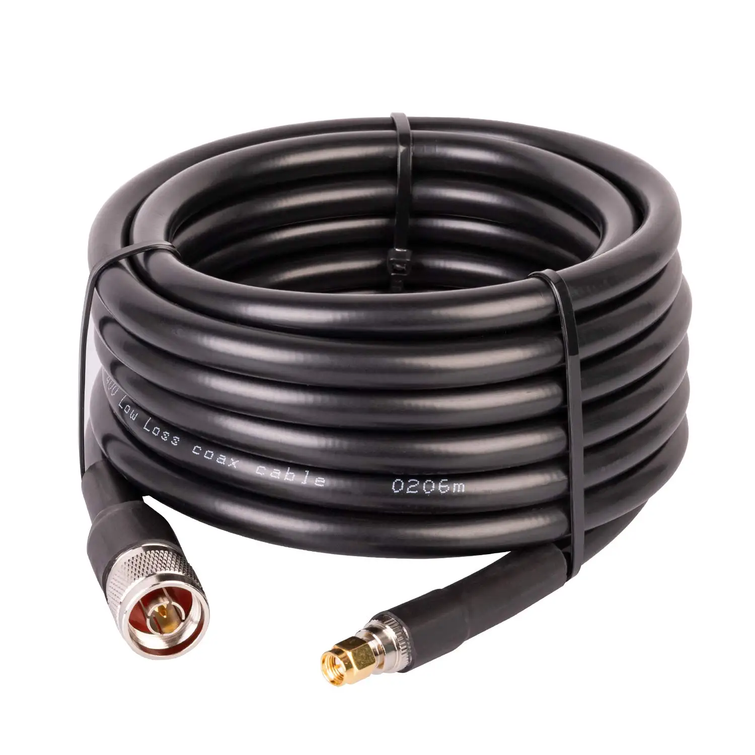 Braided Coaxial Cable 15 ft LMR 400/240/200 Low Loss SMA to N Cable for 3G/4G/LTE/ADS-B/Ham/GPS/WiFi/RF Radio to Antenna Use