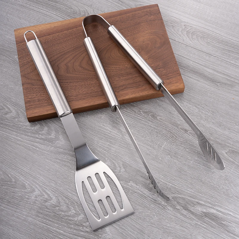 2 Pieces Multi Function Stainless Steel Bbq Grill Barbecue Accessories Picnic Tool Set