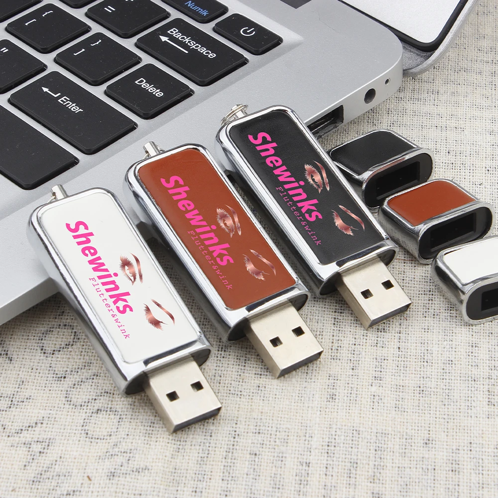 cool gadgets memoria usb stick Wedding Logo Gift Leather USB Flash Drive With Paper Box 8gb 16gb 32gb 128gb Pendrive