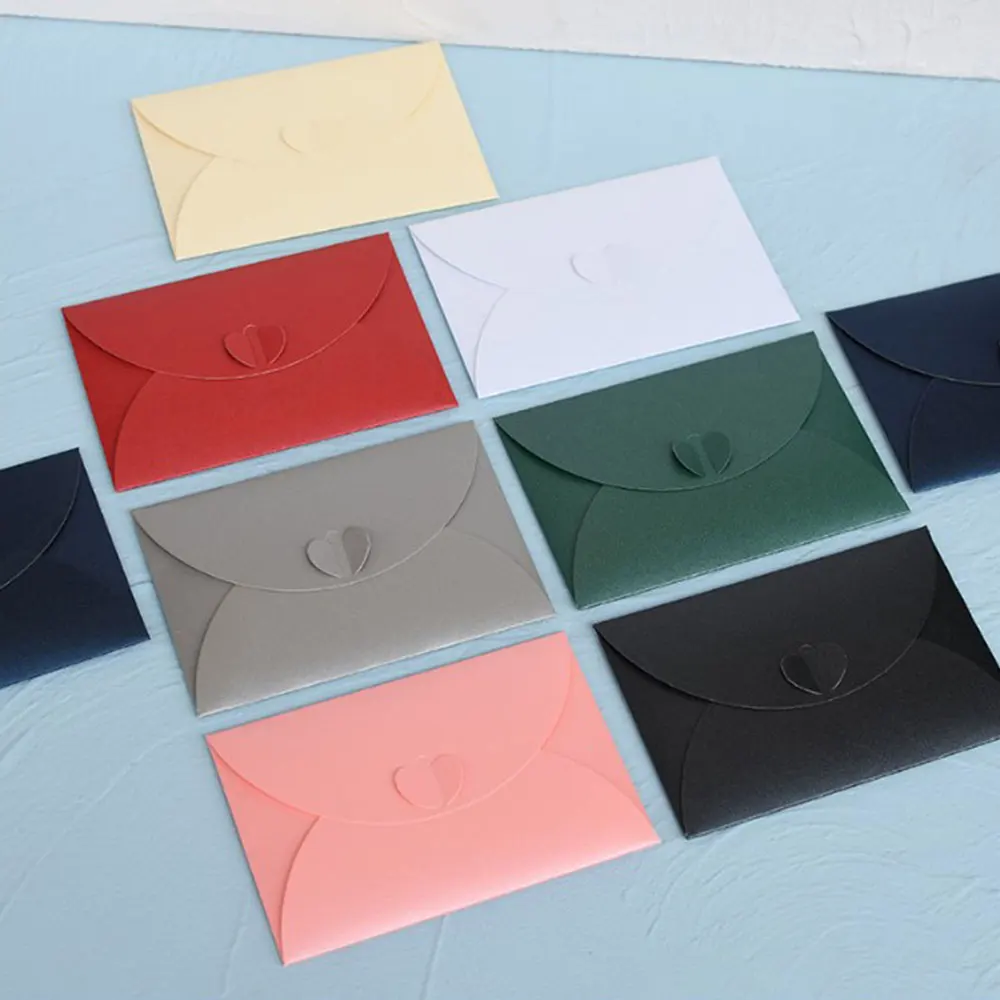 Vintage Textured Linen Paper Custom Shaped Thermo Foil Logo Wedding Paper Envelope Customer Feedback Envelope