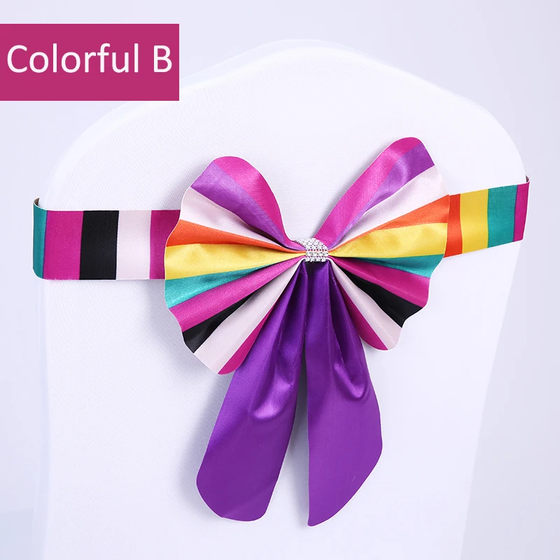 
Factory wholesale cheap champagne pvc wedding banquet pre tied chair sashes 