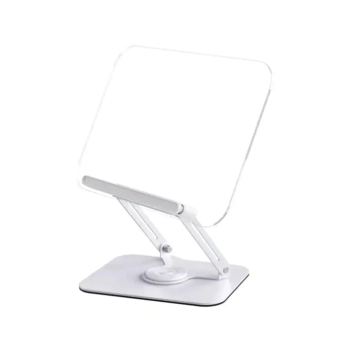 Artworld Displays Adjustable Holder with 360 Rotating Base & Page Clips, Foldable Desktop Ricer Acrylic Book Stand