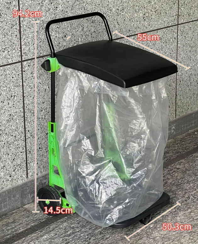 80L Large Garden-Use Leaf Cart with Wheels for outdoor lawn leaves and rubbish collection
