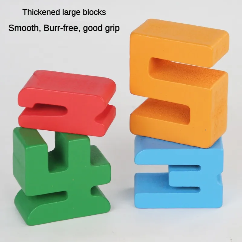 Montessori Wooden Large  digital Building Blocks Number Block Sets Educational Stacking Toys For Kids Boys Girls