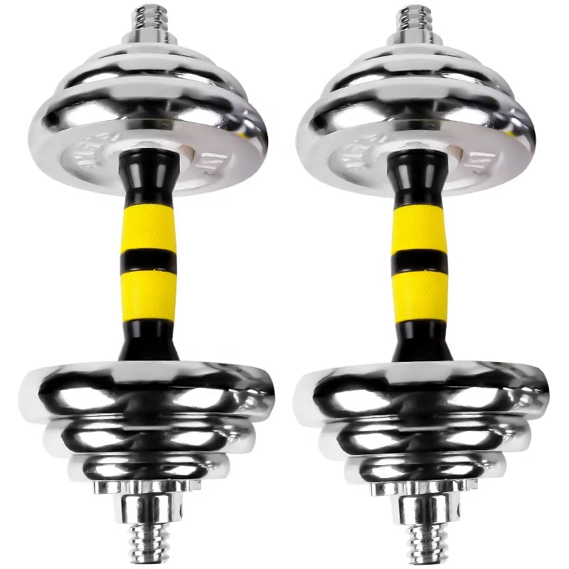 Wholesale Gym Equipment Boxed 10kg15kg Barbell Dumbbell Set Chrome-plated Dumbbell
