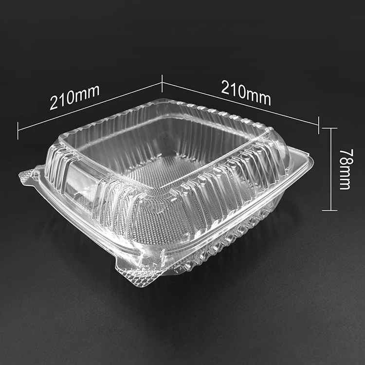 Recyclable baking supplies clear plastic container food box clamshell packaging custom cake boxes